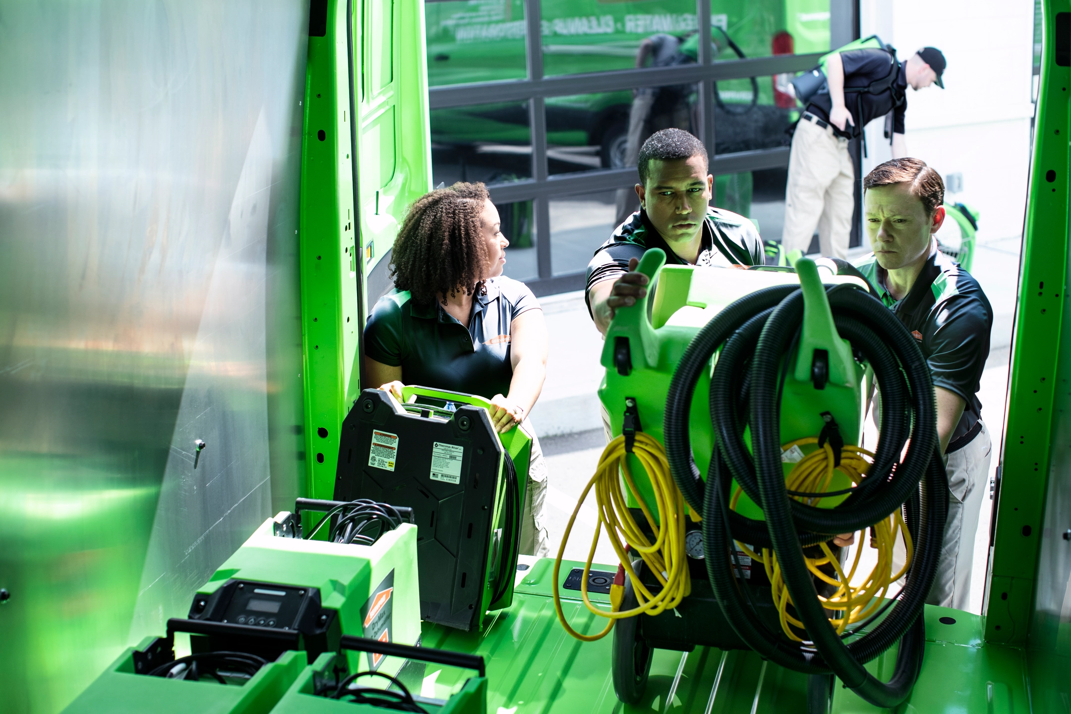 Extra equipment being loaded into SERVPRO truck
SERV1444 Three Year usage. Limited to Internal use at corporate on digital, social and website, with three yea print usage beginning 10/1/2021
