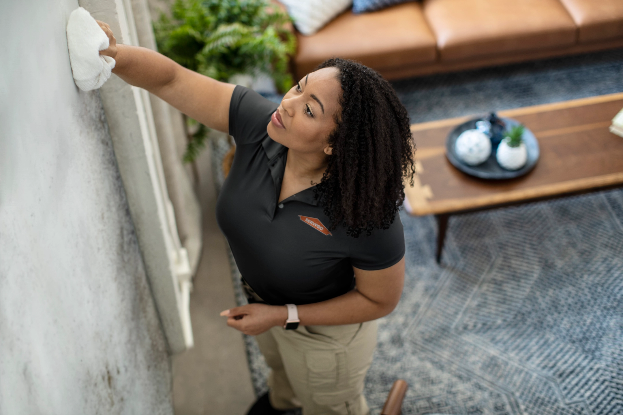 Woman cleaning wall with rag
SERV1444 Three Year usage. Limited to Internal use at corporate on digital, social and website, with three yea print usage beginning 10/1/2021